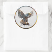 "Eagle's üble Pose" Runder Aufkleber (Tasche)