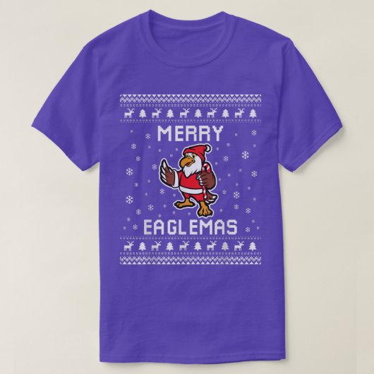 Eagles Ugly Christmas Sweater Eagles Lover Holiday T-Shirt (Design vorne)