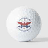 Eagle's Wings Scripture Exodus 19:4 Red/Blue Golfball (Vorderseite)