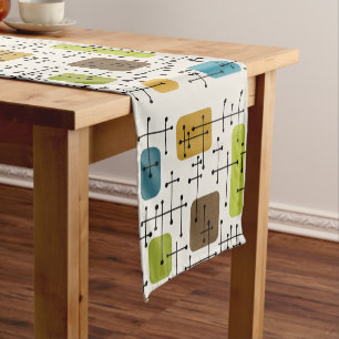 Eames Era Art Crosshairs aus den 50er Jahren Kurzer Tischläufer