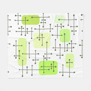 Eames Era Art Crosshairs Chartreuse der 50er Jahre Fleecedecke