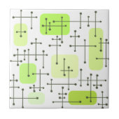 Eames Era Art Crosshairs Chartreuse der 50er Jahre Fliese (Vorderseite)