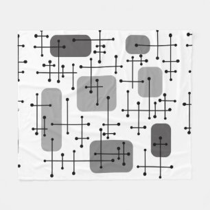 Eames Era Art Crosshairs Gray der 50er Jahre Fleecedecke