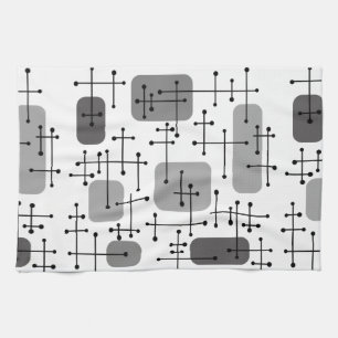 Eames Era Art Crosshairs Gray der 50er Jahre Geschirrtuch