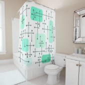 Eames Era Art Crosshairs Mint Duschvorhang (Beispiel)
