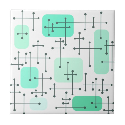 Eames Era Art Crosshairs Mint Fliese (Vorderseite)