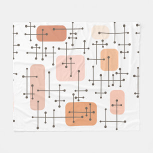 Eames Era Art Crosshairs Orange der 50er Jahre Fleecedecke