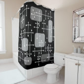 Eames Era Art Crosshairs Schwarz-weiß Duschvorhang (Beispiel)