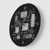 Eames Era Art Crosshairs Schwarz-weiß Große Wanduhr (Winkel)