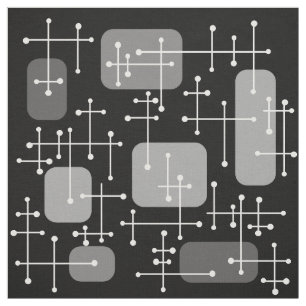 Eames Era Art Crosshairs Schwarz-weiß Stoff
