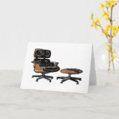 Eames Lounge Stuhl und osmanische Grußkarte Karte (Gelbe Blume)