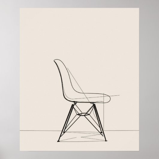 Eames Mid Jahrhundert moderne minimalistische schw Poster (Vorne)