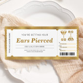 Ear Piercing Gold Geschenkgutschein Einladung