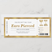 Ear Piercing Gold Geschenkgutschein Einladung (Vorderseite)