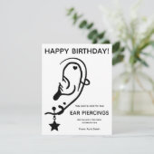 Ear Piercing Voucher Card, Custom, Personalized (Stehend Vorderseite)