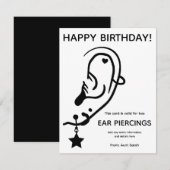 Ear Piercing Voucher Card, Custom, Personalized (Vorne/Hinten)
