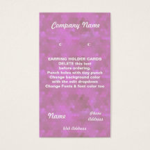 EARING HOLDER Cards Benutzerdefinierte Visitenkart