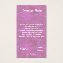 EARING HOLDER Cards Benutzerdefinierte Visitenkart