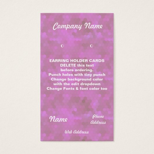 EARING HOLDER Cards Benutzerdefinierte Visitenkart (Vorderseite)