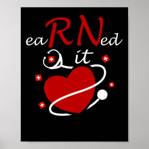 Earit RN Nurse Nursing Abschluss Stethoscope Poster