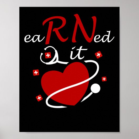 Earit RN Nurse Nursing Abschluss Stethoscope Poster (Vorne)