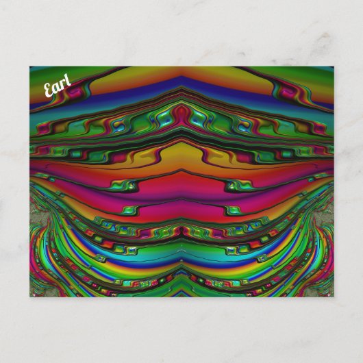 EARL ~ 3D-Fraktal Design Muster ~ Multicolor Postkarte (Vorderseite)
