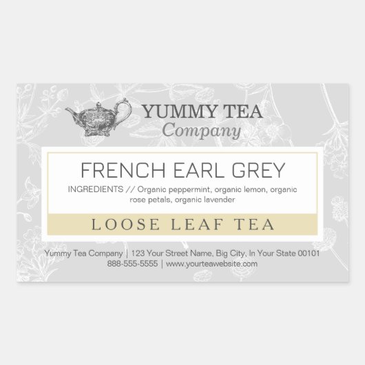 Earl Gray - Lose Leaf Teebekleber Rechteckiger Aufkleber (Vorderseite)
