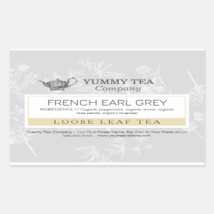 Earl Gray - Lose Leaf Teebekleber Rechteckiger Aufkleber