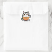 Earl Gray - So Niedlich Cat Quadratischer Aufkleber (Tasche)