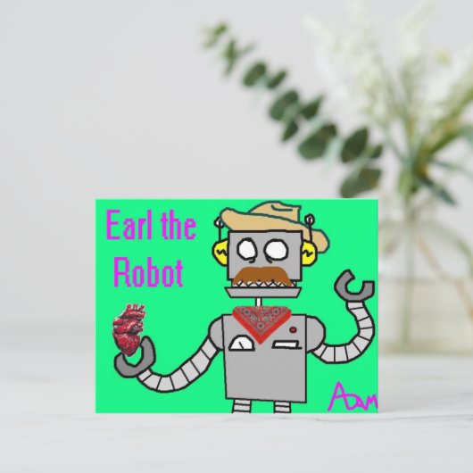 Earl the Robot Postkarte (Stehend Vorderseite)
