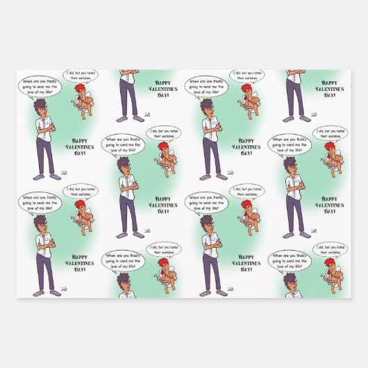 Earlobe Valentine's Day Wrapping Paper Sheets Geschenkpapier Set (Vorderseite 3)