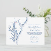Earlville Maryland Map Elegant Wedding Einladung (Stehend Vorderseite)