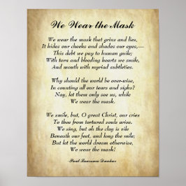 Early African American Poetry Wir tragen die Maske Poster