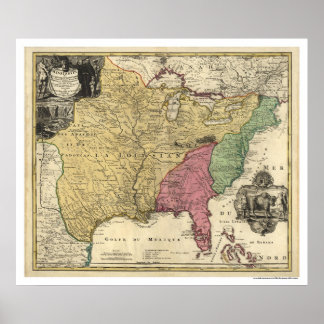 Early America Map 1763 Poster