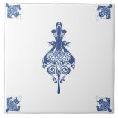 Early Art Nouveau Dutch Delft Blue Creatures Fliese (Vorderseite)
