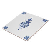 Early Art Nouveau Dutch Delft Blue Creatures Fliese (Seite)