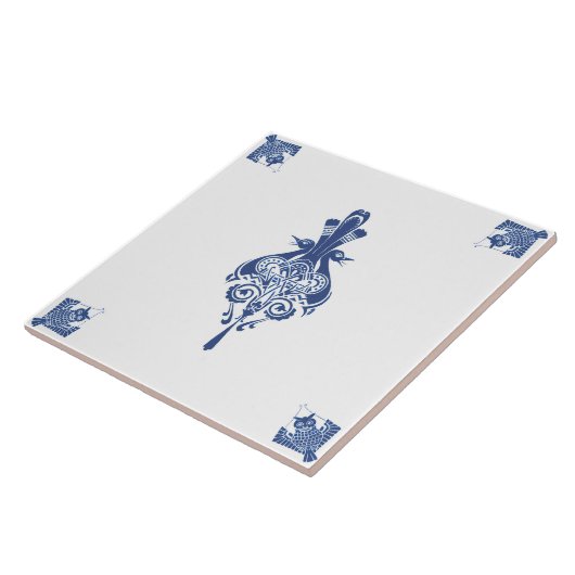 Early Art Nouveau Dutch Delft Blue Creatures Fliese (Seite)