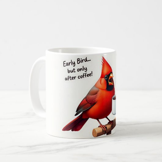 “Early Bird" Kaffeetasse (Vorderseite Links)