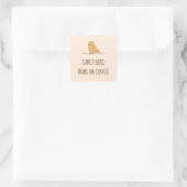 Early Bird Parrot Parakeet Funny Zitat Quadratischer Aufkleber (Tasche)