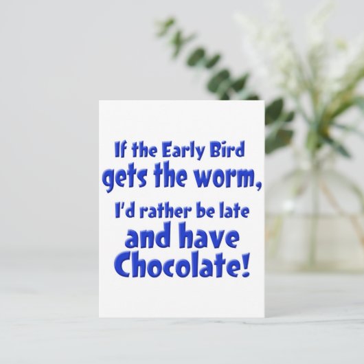 Early Bird Postkarte (Stehend Vorderseite)