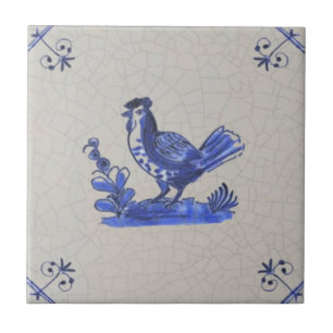 Early Blue Delft handgemalt Hen Antique Repro  Fliese