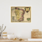 Early Brazil Karte 1719 Poster (Küche)