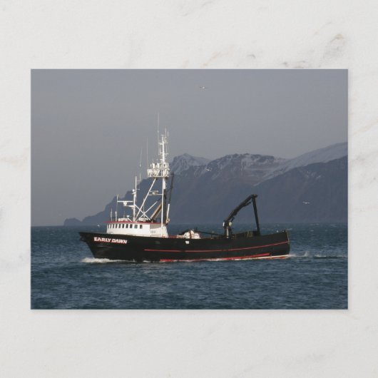 Early Dawn, Crab Boat im niederländischen Hafen, A Postkarte (Vorderseite)