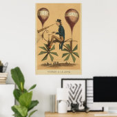 Early FLIGHT Illustration Ballon Cycle Art Poster (Heimbüro)