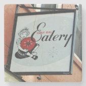 Early Girl Eatery, Asheville North Carolina, Unter Steinuntersetzer (Vorderseite)