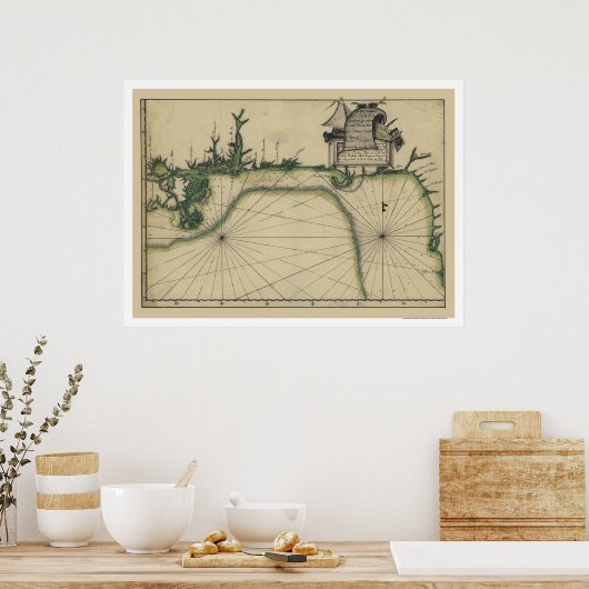 Early Gulf Coast Map 1784 Poster (Küche)