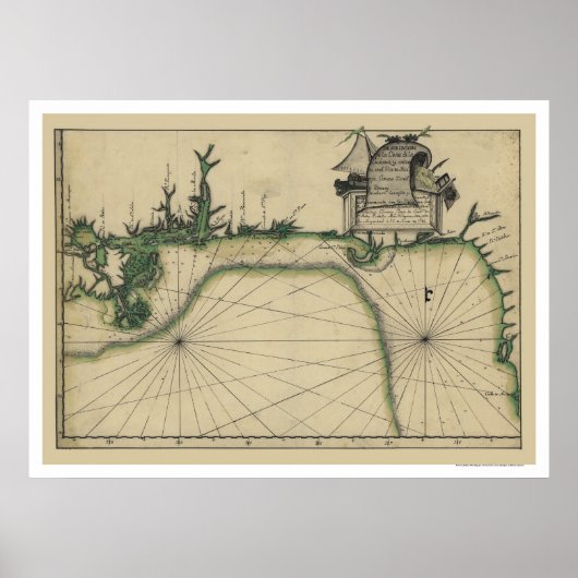 Early Gulf Coast Map 1784 Poster (Vorne)