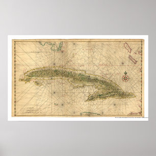 Early Island of Cuba Karte 1639 Poster