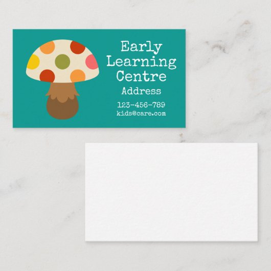 Early Learning Daycare Pilz Business Card Visitenkarte (Vorne/Hinten)