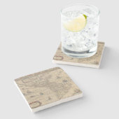 Early Map of America (Nord & Südamerika) Steinuntersetzer (Seitenansicht)